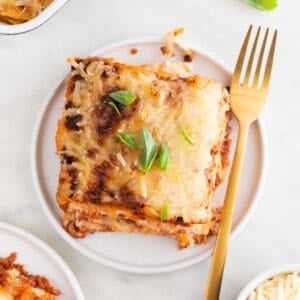 Overview of two dishes with a serving of vegan mozzarella.