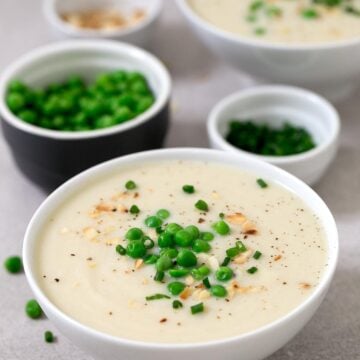 Creamy vegan cauliflower soup. - This creamy vegan cauliflower soup is so light and simple and although cauliflower is not one of our favorite veggies, we really enjoy this amazing recipe.