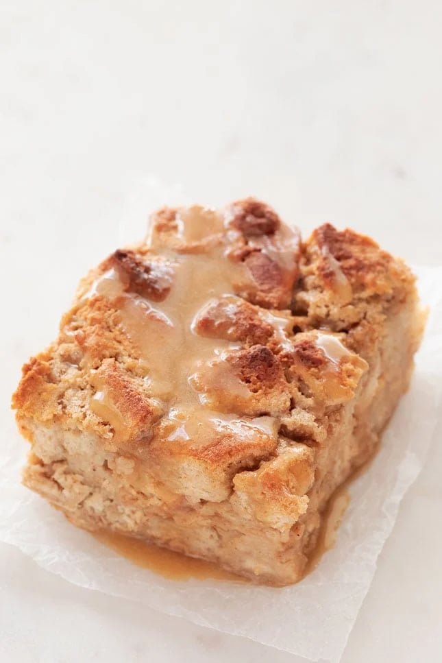 Photo of some vegan bread pudding
