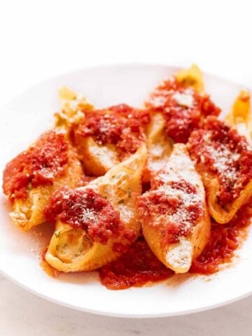 Photo of a plate of vegan stuffed shells