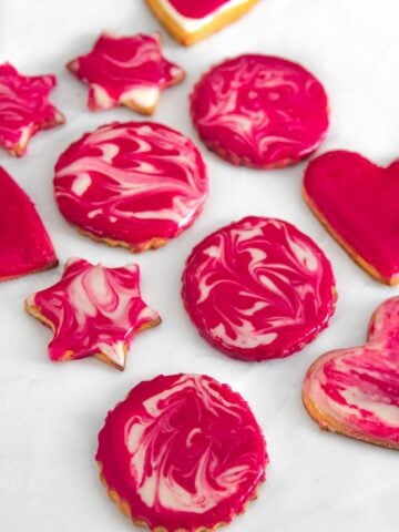 Photo of some vegan sugar cookies with vegan royal icing